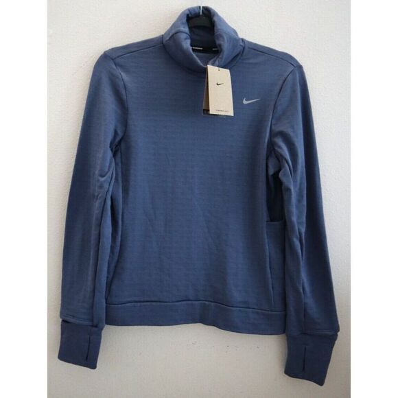 Nike FB5306-491 Women Sz XS Blue Therma-FIT Swift Element Turtleneck Running Top - Picture 1 of 10